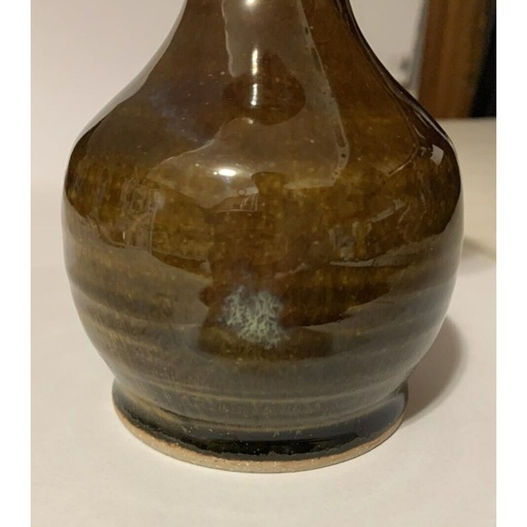 Pigeon River Pottery Tim Kerns Signed Brown Drip 6" Vase Early 2005 Wheel Thrown - Picture 7 of 16